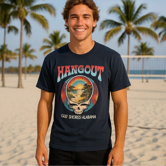 Vintage 00s Hangout Grateful Dead Alabama Music Festival Skull Shirt Size Small - Picture 1 of 6